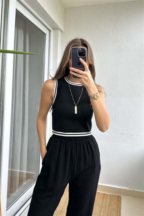 Giselle Biyeli Triko-Siyah