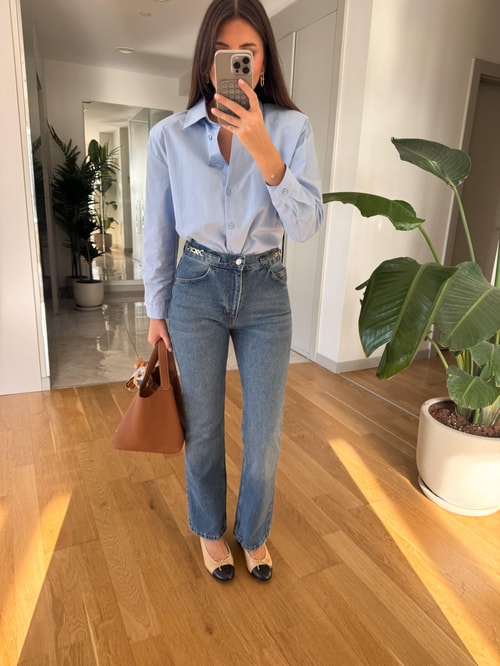 Gold Zincir Detaylı Fit Kesim Jean