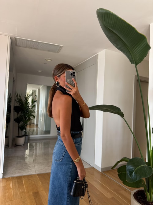 Halter Yaka Saten Bluz - Siyah · 8