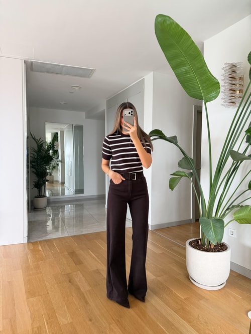 Henry Geniş Paça Pantolon - Kahve