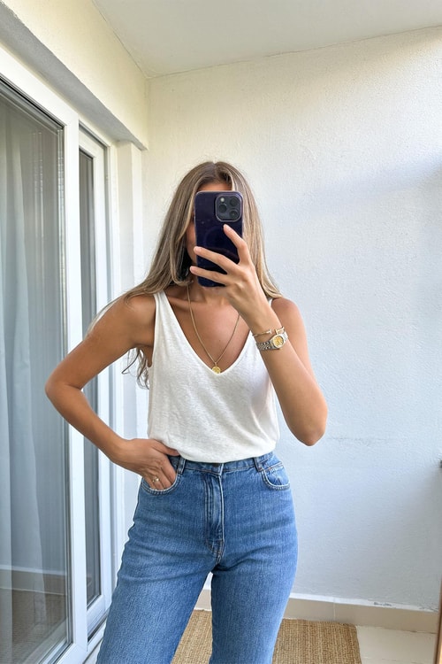 H&M Ekru Dokulu Atlet