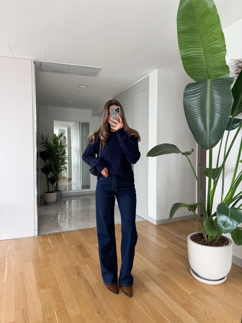 Houre Straight Jean- Koyu Lacivert