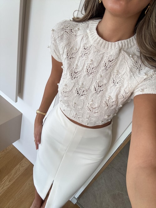 İncili Ajurlu Triko