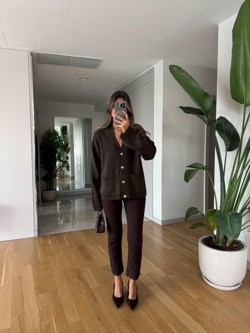 Irana Kesik Paça Jean - Kahve