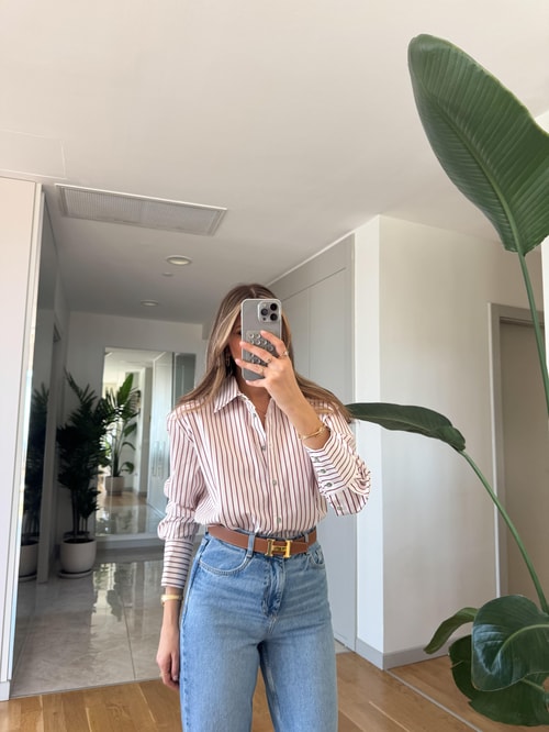 Javed  Çizgili Oxford Gömlek - Kırmızı