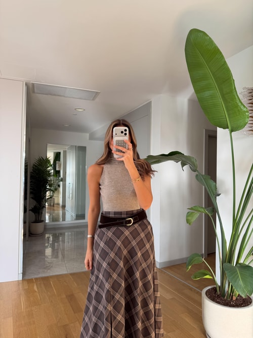 Kolsuz Boğazlı Triko - Vizon