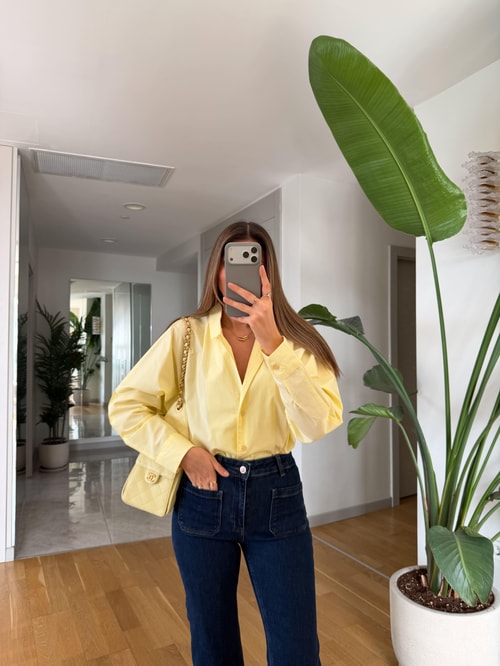 Oclus Poplin Gömlek - Sarı 