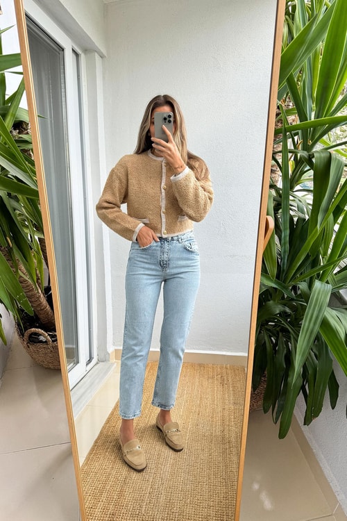 Orlondo Premium Mom Jean-Açık Mavi  