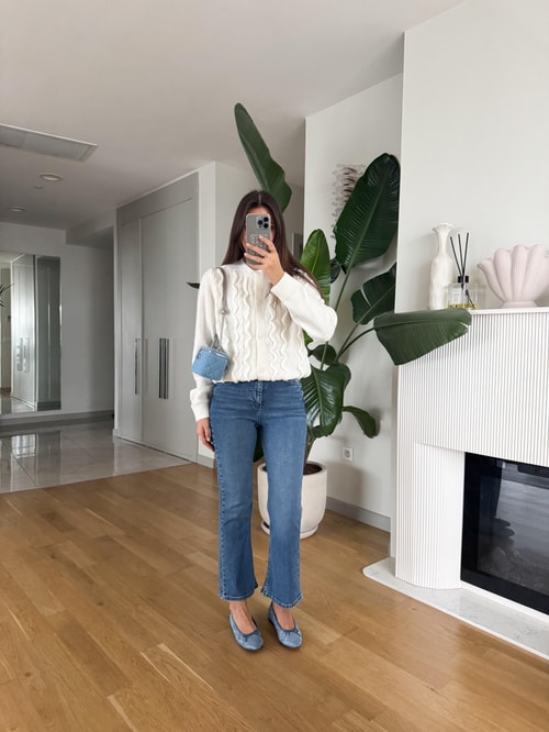 Oxxi Likralı Flare Kesim Jean- Orta Mavi