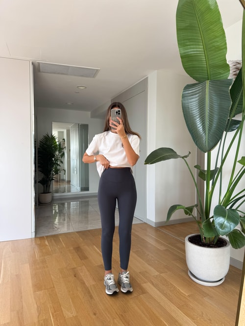 Oys Yüksek Bel Likralı Tayt - Antrasit