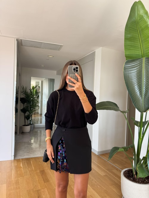 Payet Detaylı Mini Etek - Siyah · 4