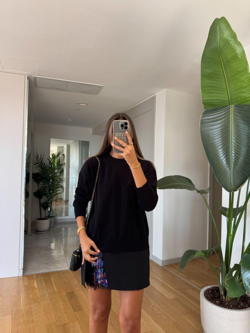 Payet Detaylı Mini Etek - Siyah · 2
