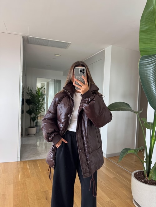 Premium Şişme Mont - Koyu Bordo