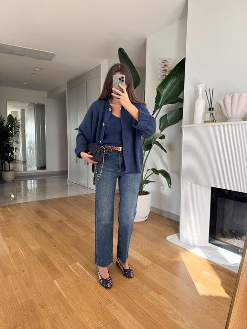 Rima Düz Kesim Jean-Orta Mavi