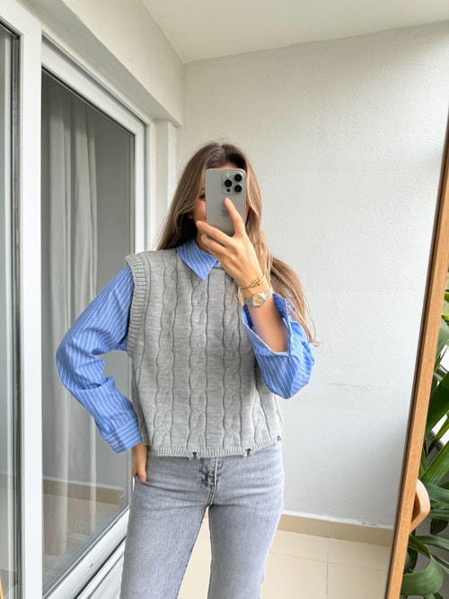 Sienna Gömlek Detaylı Süveter