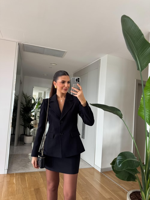 Siyah Premium Peplum Blazer