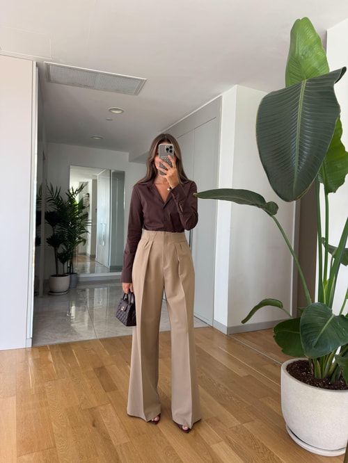 Sortie Pensli Palazzo Pantolon - Camel