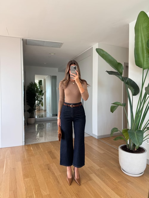 Süet Kemerli Likralı Jean - Lacivert · 3