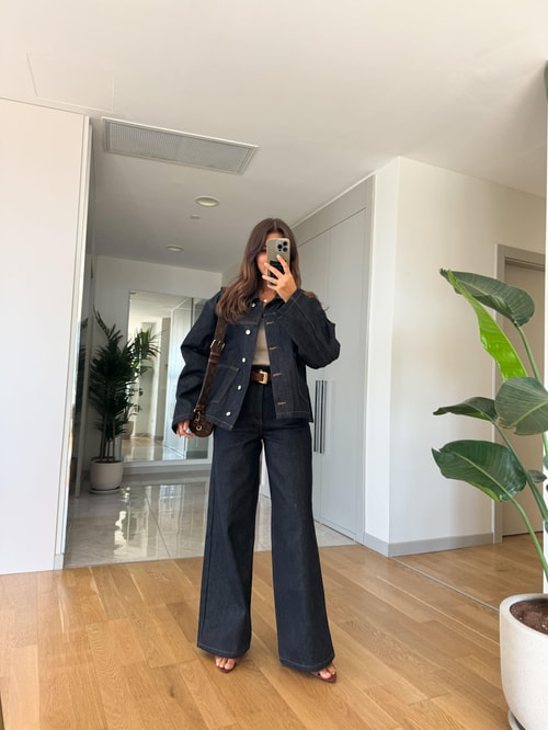 Victoria Koyu Lacivert Straight Jean