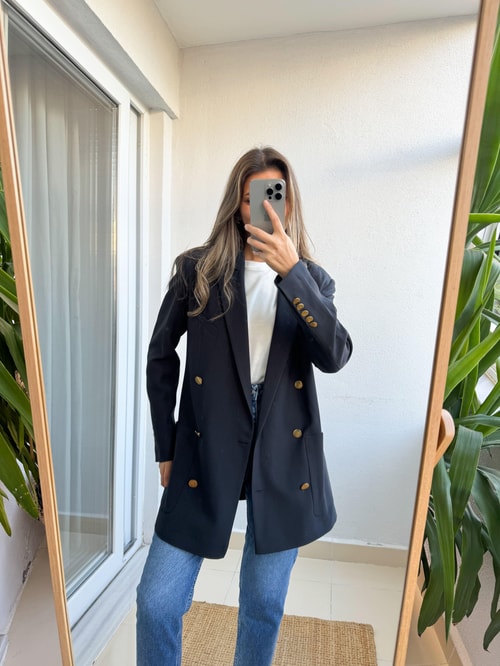 Violet Premium Blazer Ceket-Koyu Lacivert