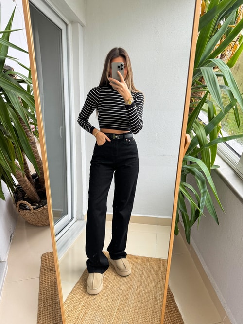 Zero Siyah Straight Jean