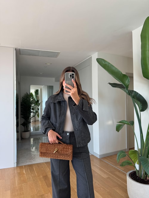 Zr Denim Ceket  - Gri 