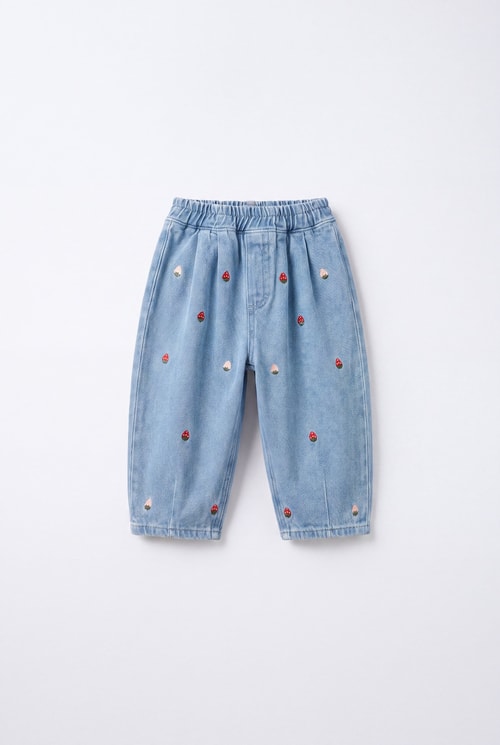 Kız Çocuk Mavi Denim Pantolon