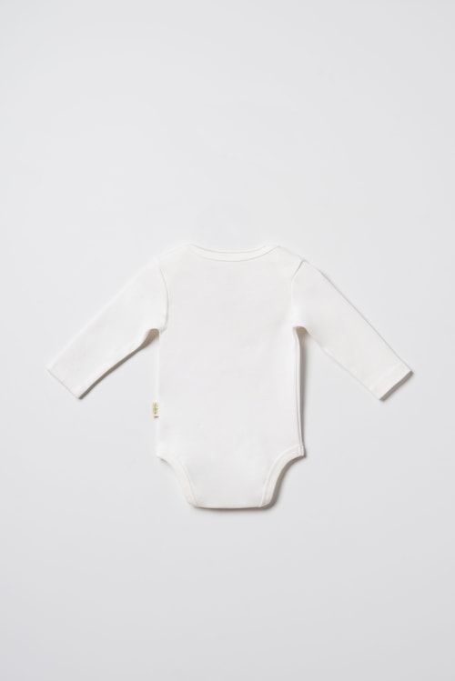 Unisex Bebek Pamuklu Ekru 2li Uzun Kollu Body Seti - Desenli ve Ayıcık Baskılı