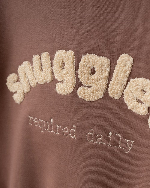 Çocuk Kahverengi Sweatshirt ve Dama Desenli Pantolon Takımı
