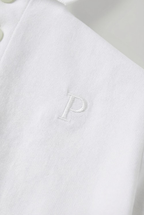 Unisex Çocuk Pamuklu Beyaz Polo Yaka Tişört - Düğme Detaylı