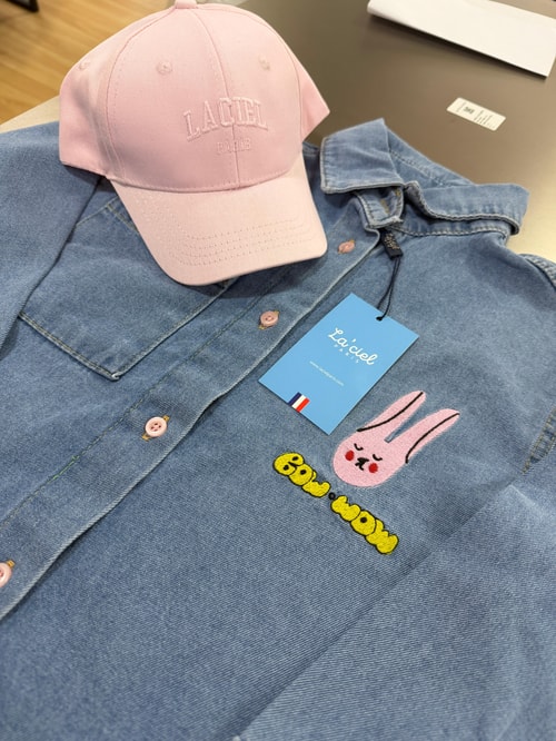 Kız Çocuk Pamuklu Mavi Gömlek Pembe Pantolon Takım - Cepli Düğmeli Şık Set