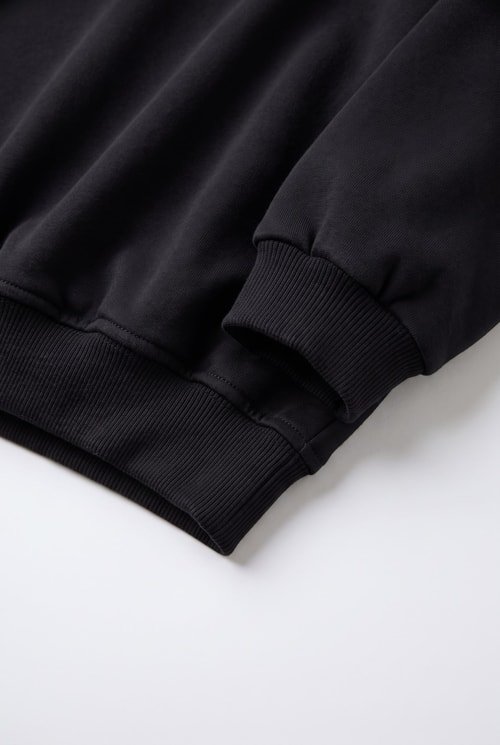 Çocuk Polo Yaka Siyah Nakış Detaylı Sweatshirt
