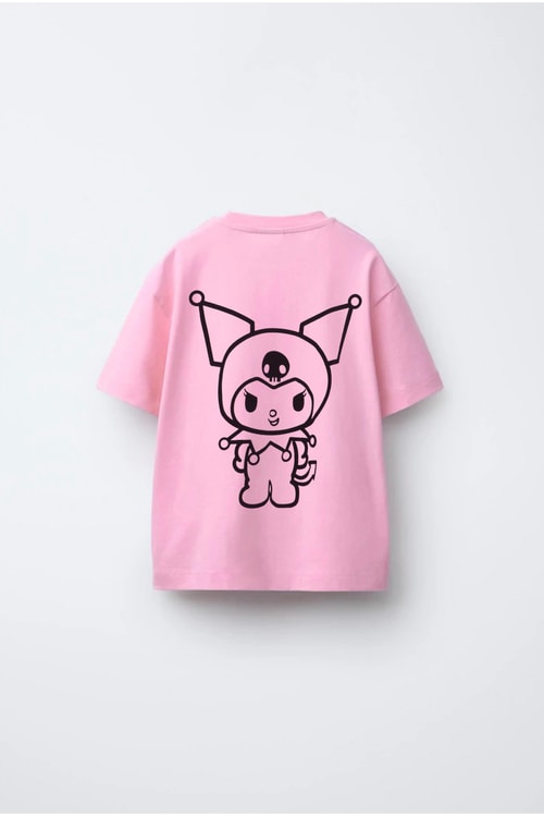 Kız Çocuk Pamuklu Pembe Baskılı T-shirt – Kısa Kollu Günlük Üst