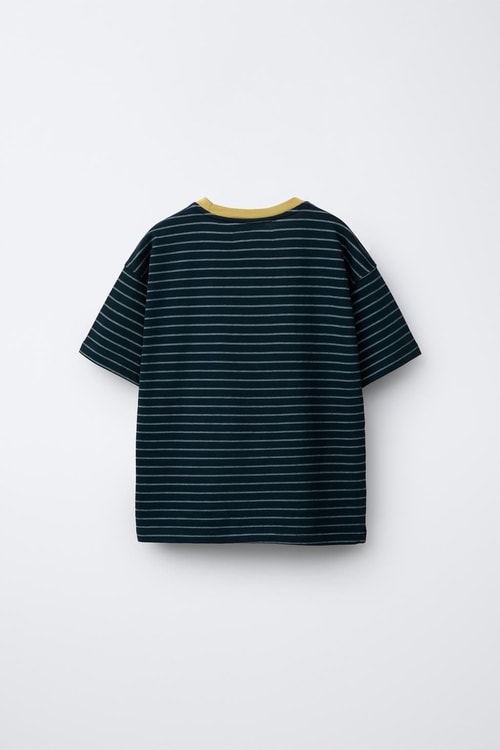 Erkek Çocuk Pamuklu Çizgili T-Shirt Denim Şort Takım