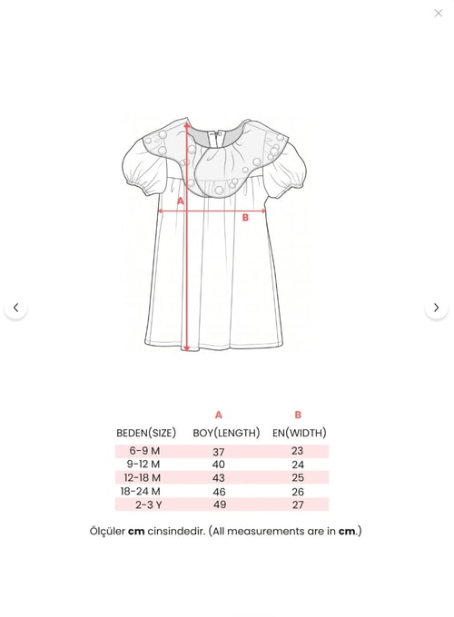 Kız Çocuk Pamuklu Kalp Desenli Elbise