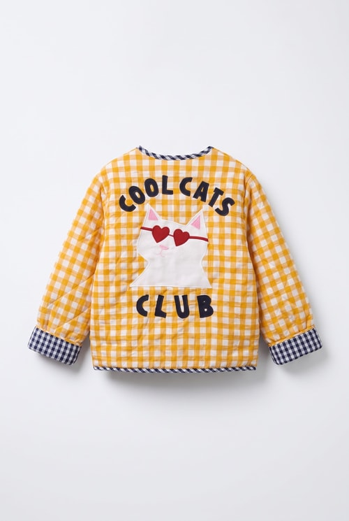Kız Çocuk Cool Cats Club Pötikare Kapitone Ceket