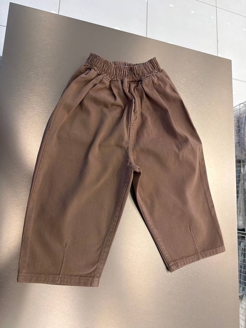 Çocuk Kahverengi Oversize Lastikli Bel Pantolon