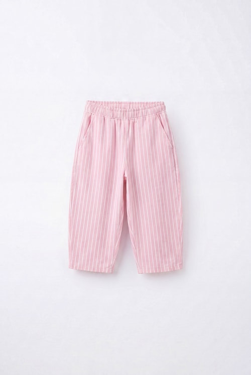 Çocuk Pembe Çizgili Pantolon