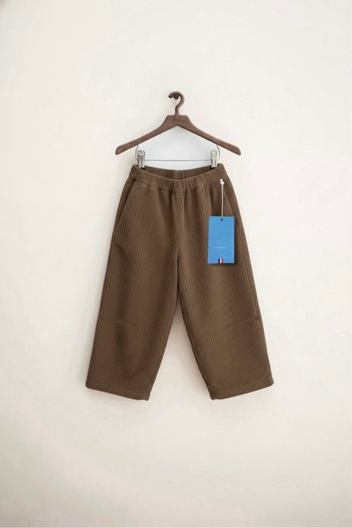 Unisex Çocuk Kadife Kahverengi Fitilli Jogger Pantolon – Lastik Belli, Rahat Kesim