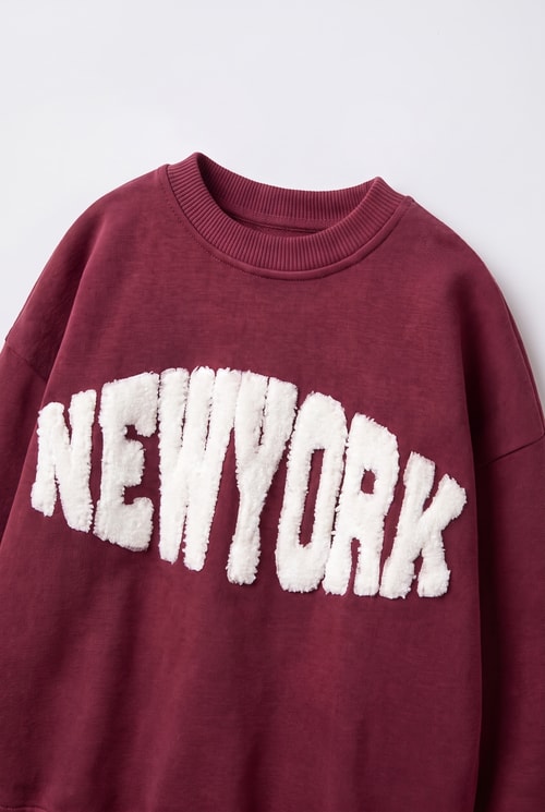 Çocuk New York Yazı Detaylı Sweatshirt ve Eşofman Altı Takımı