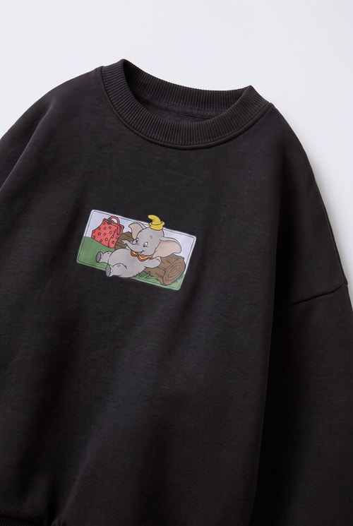 Çocuk Magu Figürlü Siyah Sweatshirt ve Eşofman Altı Takımı