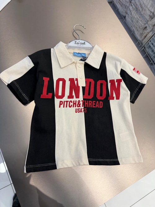 Erkek Çocuk Pamuklu Oversize Polo Yaka Baskılı T-Shirt ve Bol Paça Kot Pantolon Takım