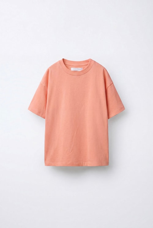Çocuk Pamuklu Somon Basic T-Shirt