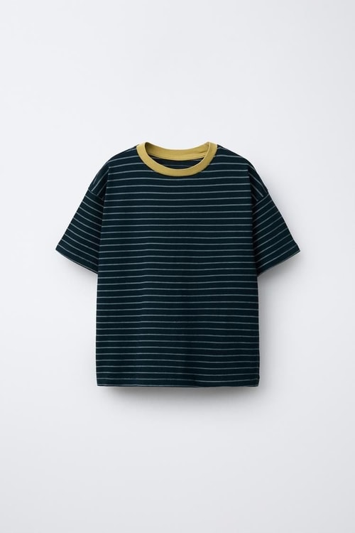 Erkek Çocuk Pamuklu Çizgili T-Shirt Denim Şort Takım