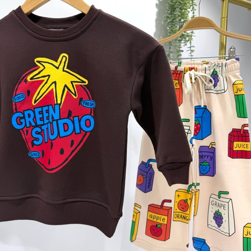 Çocuk Baskılı Kahverengi Sweatshirt ve Eşofman Takımı