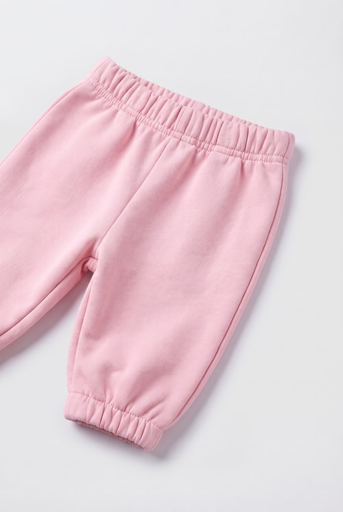 Kız Çocuk Pembe Basic Sweatshirt ve Eşofman Altı Takımı