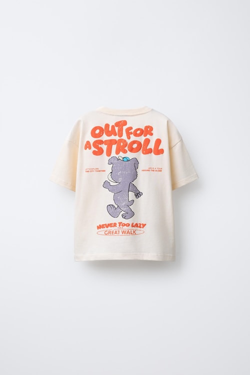Erkek Çocuk Pamuklu Köpek Baskılı T-Shirt ve Kareli Eşofman Takım