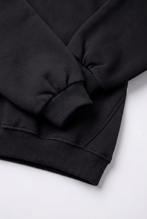 Çocuk Pamuklu Minimal Yazı Baskılı Siyah Sweatshirt