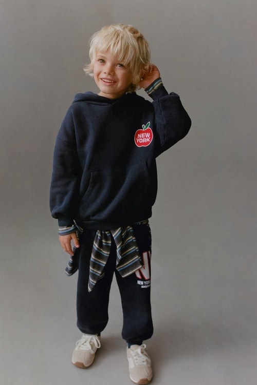 Çocuk Pamuklu Kapüşonlu Lacivert Sweatshirt ve Eşofman Altı Takımı