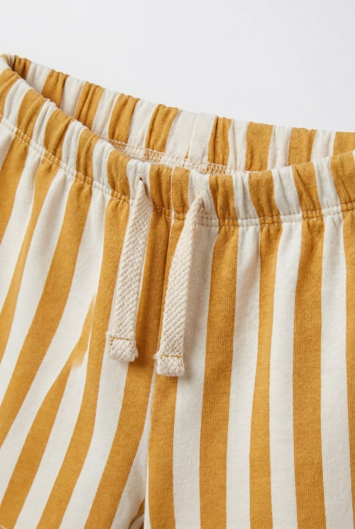 Unisex Çocuk Pamuklu Çizgili Şort 2li Set